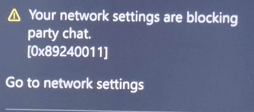 your network settings are blocking party chat