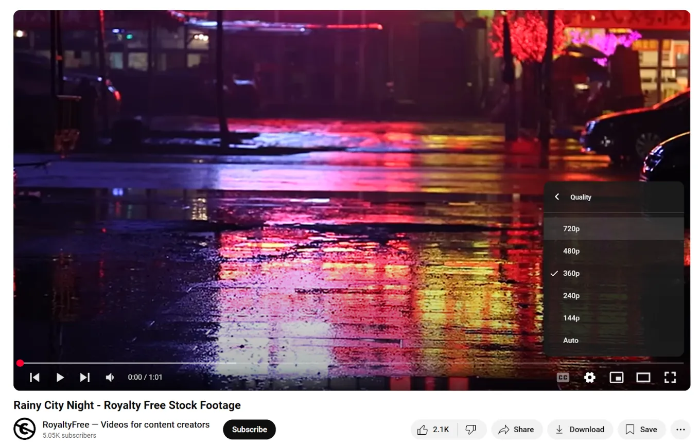 adjust the video quality