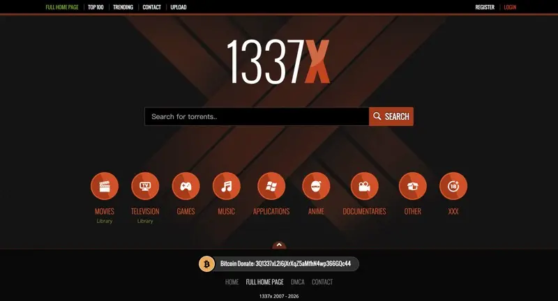 ebook torrent site - 1337X