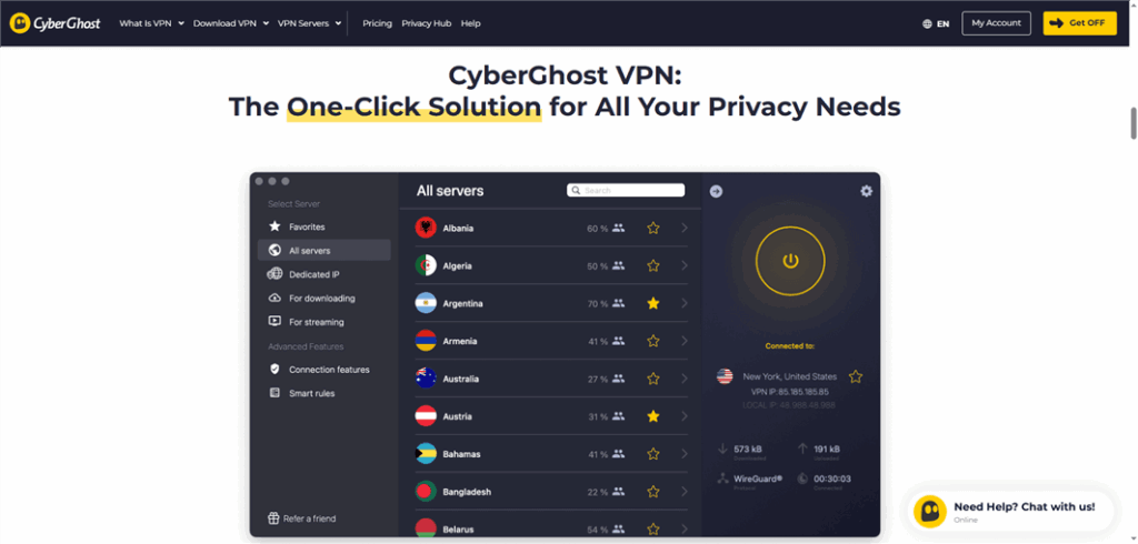 Best VPN for Torrenting - CyberGhost