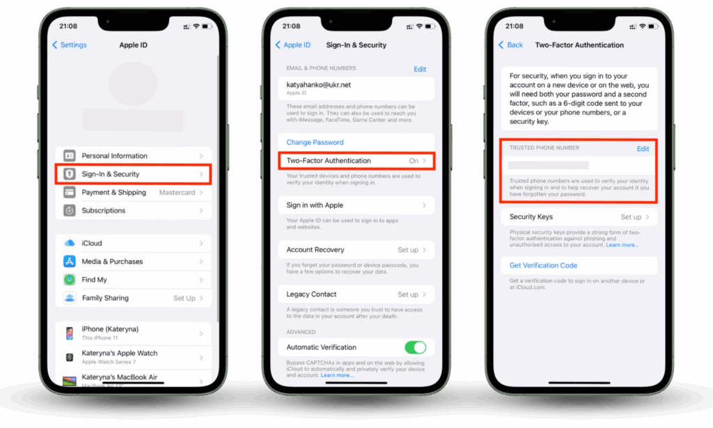 Enable Two-Factor Authentication (2FA) on iPhone