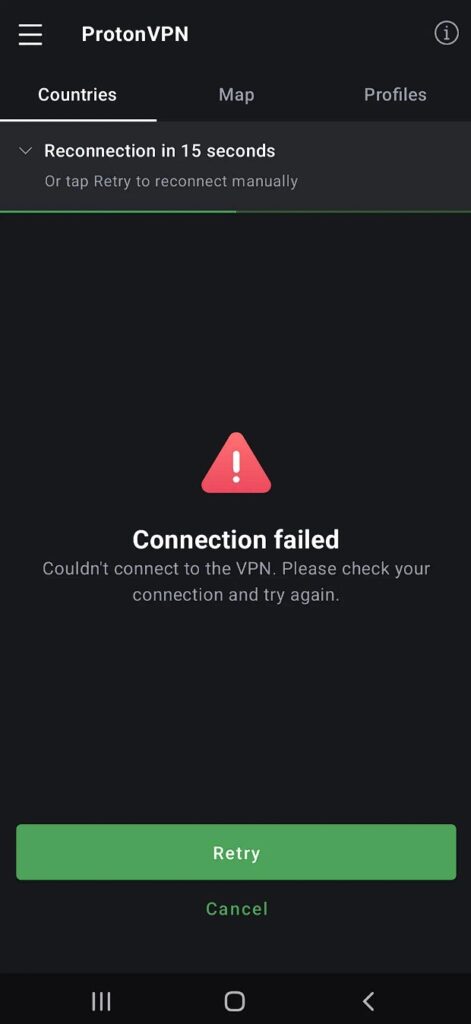 ProtonVPN Connection Failed