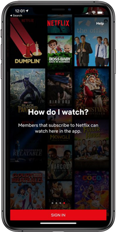 Open the Netflix app on iPhone