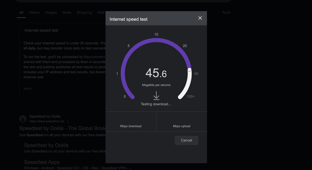 Check the Internet Speed