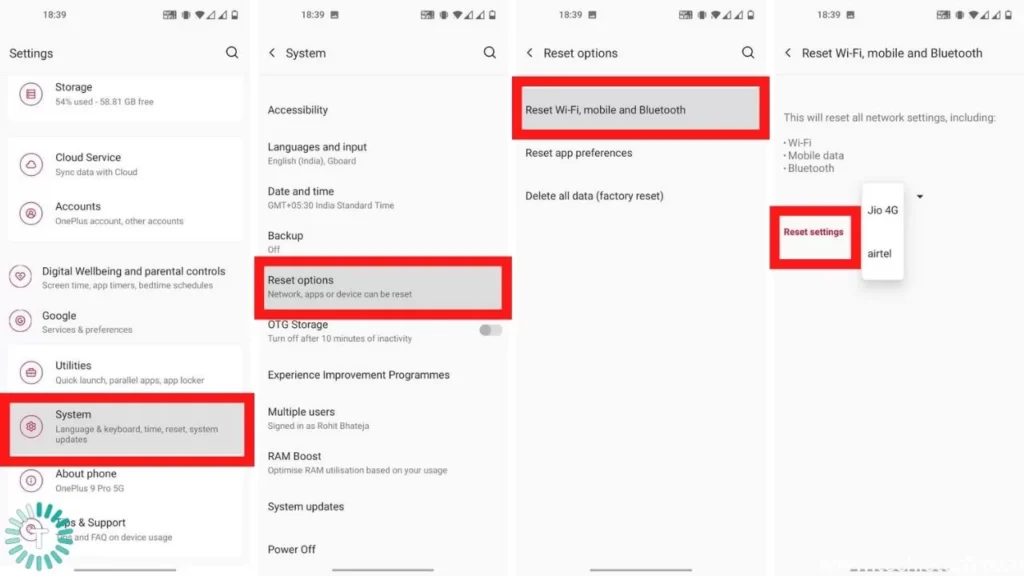 Reset Network Setting on Android