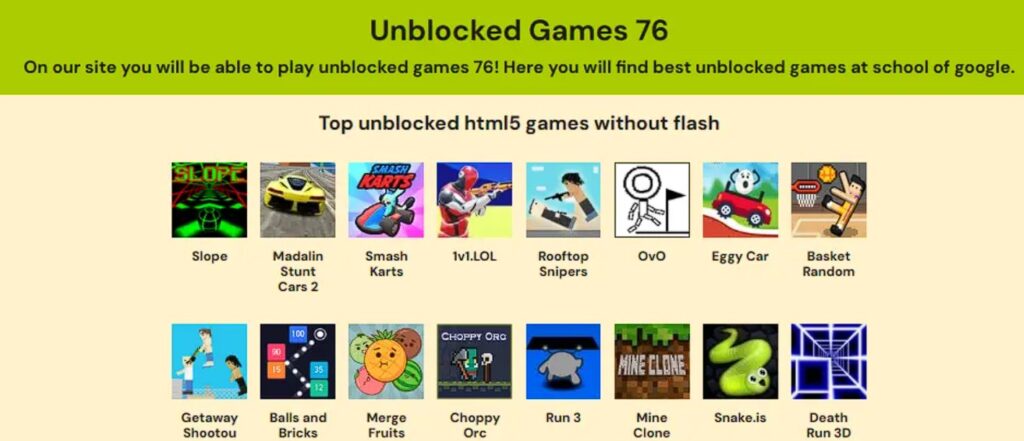 What Is Unblocked Games 76