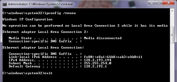 Renew IP on Windows