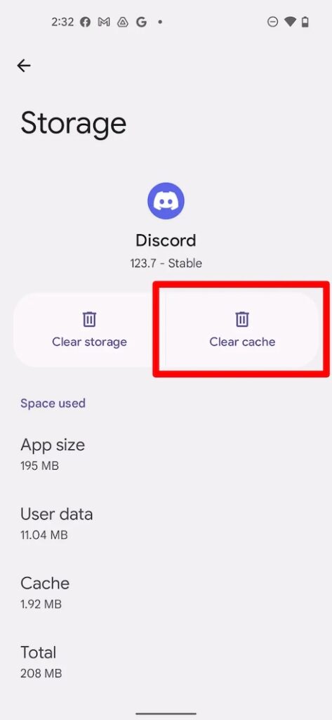 Clear Discord Cache Android