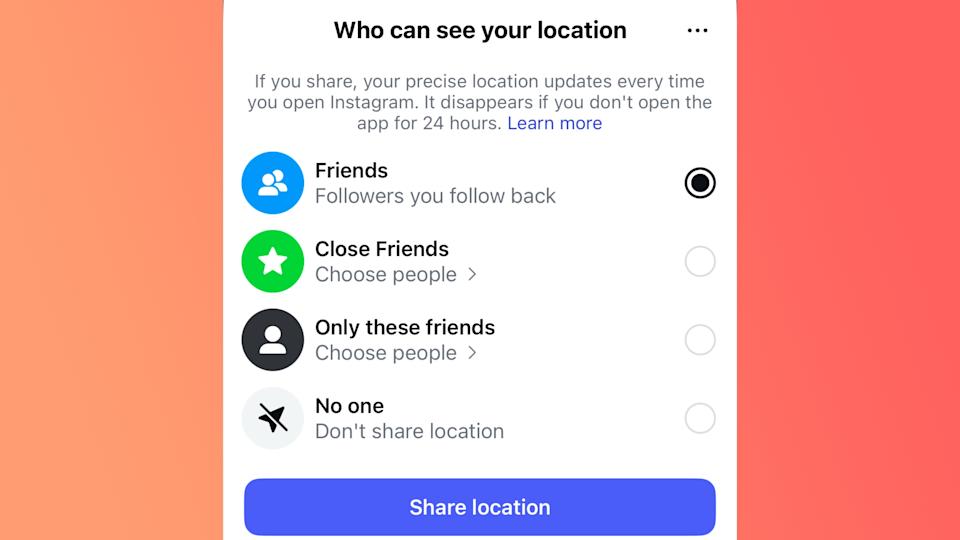 Decide who can see your instagram post location