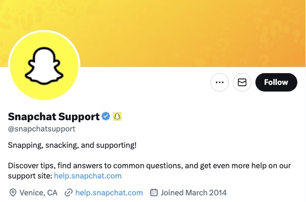 Check Status from Snapchat Support