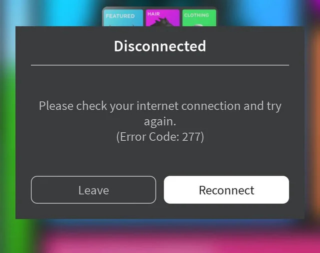 Roblox Error Code 277