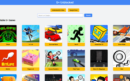 What is Unblocked Game G+