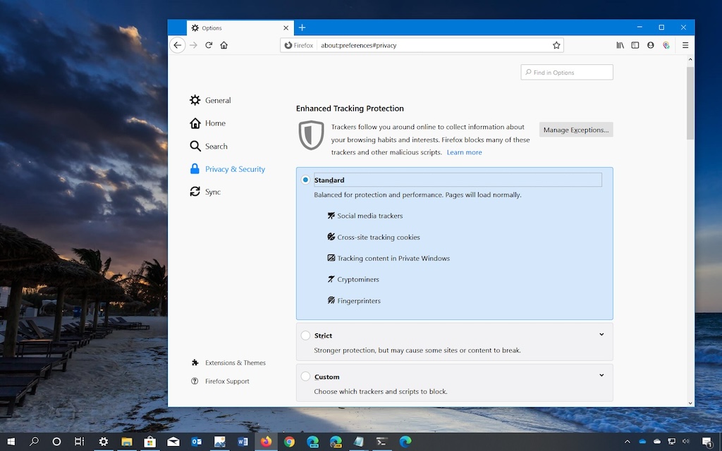 Turn on Enhanced Tracking Protection