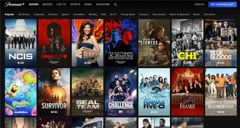 Best VIPRow Alternatives - Paramount+