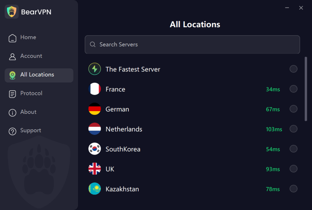 select a server