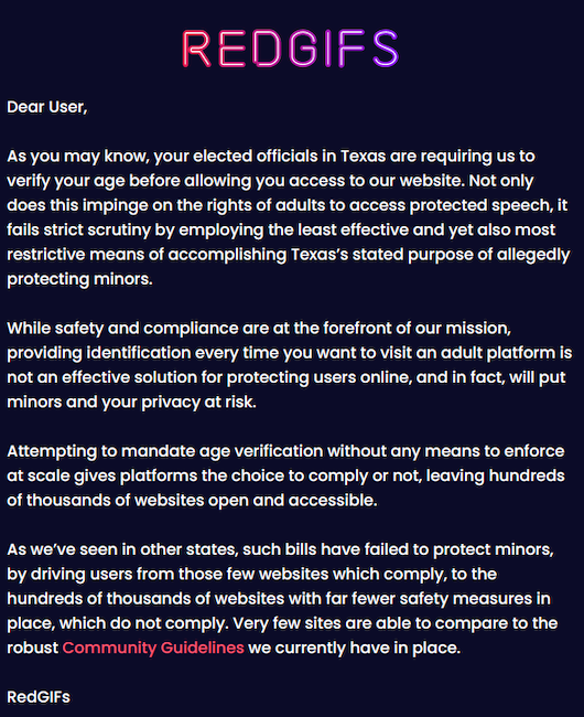 What is RedGifs Age Verification
