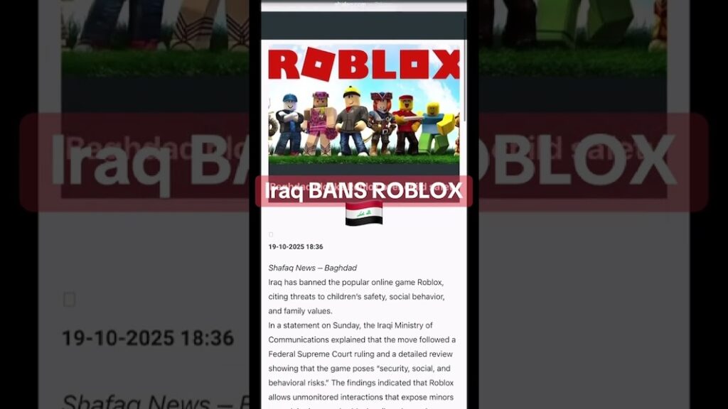 Iraq banned Roblox
