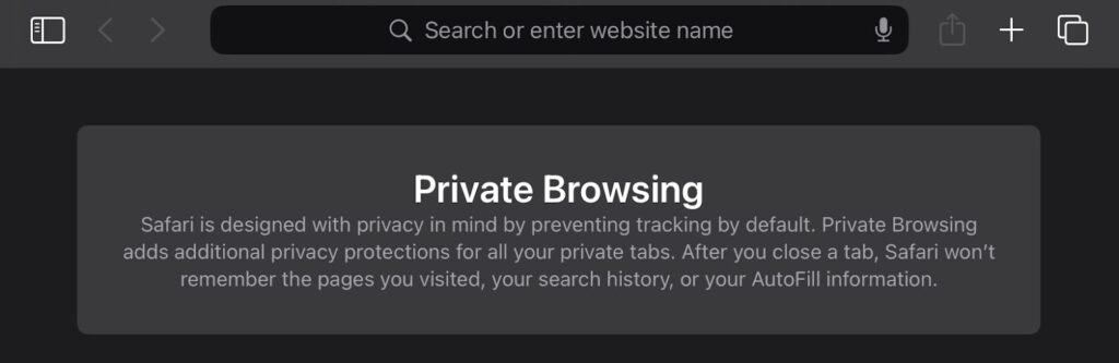 Safari Private Browsing