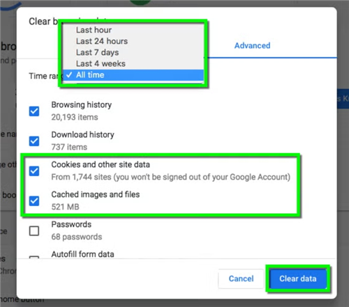 Clear Cache in Chrome