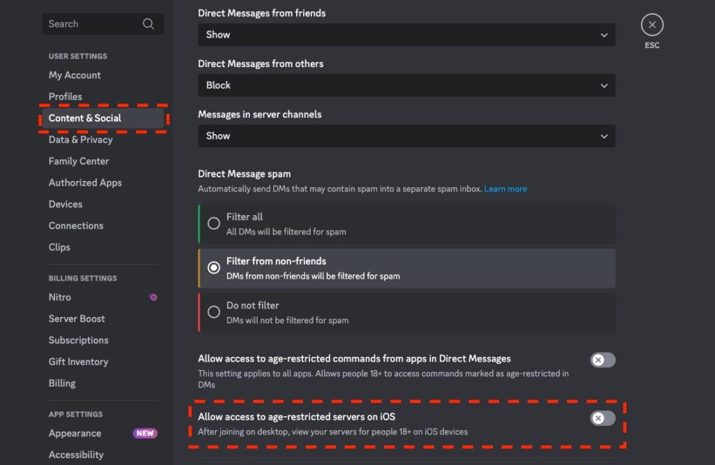 Discord Allow access to age-restricted servers on iOS