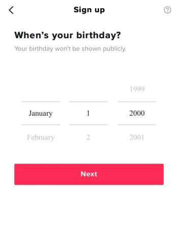TikTok Birthdate Verification