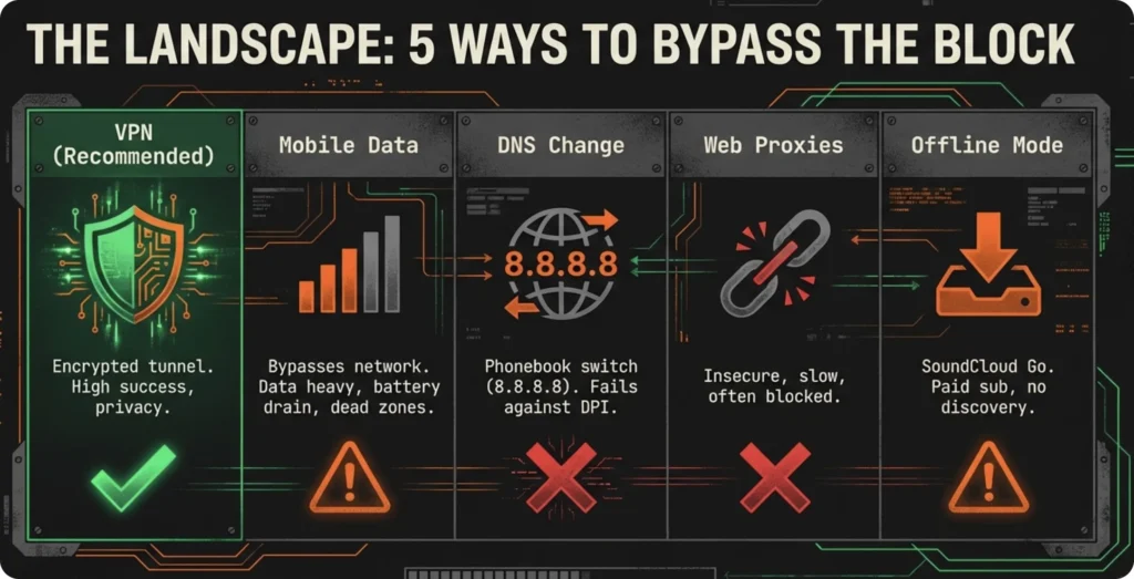 Quick View of 5 Ways to Unblock SoundCloud