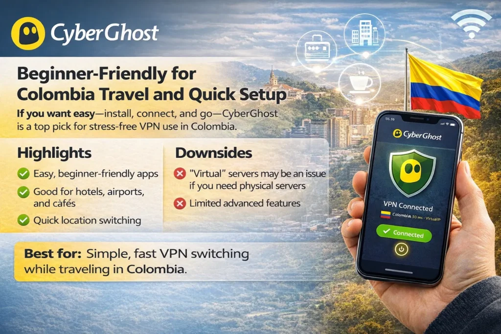 Best VPN for Colombia - CyberGhost