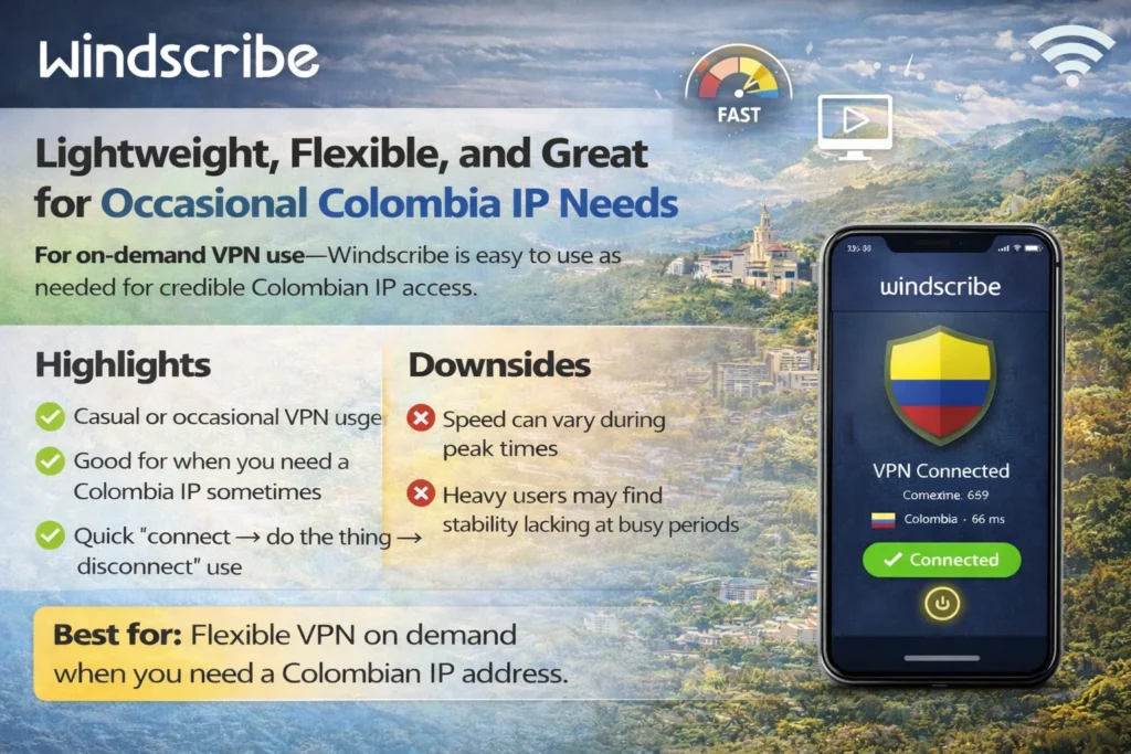 Best VPN for Colombia - Windscribe