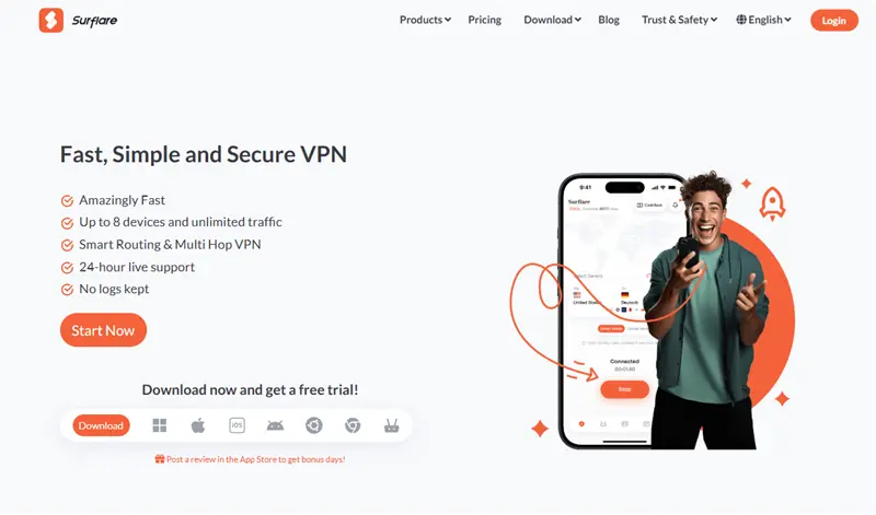 Best VPNs for Singapore - Surflare VPN