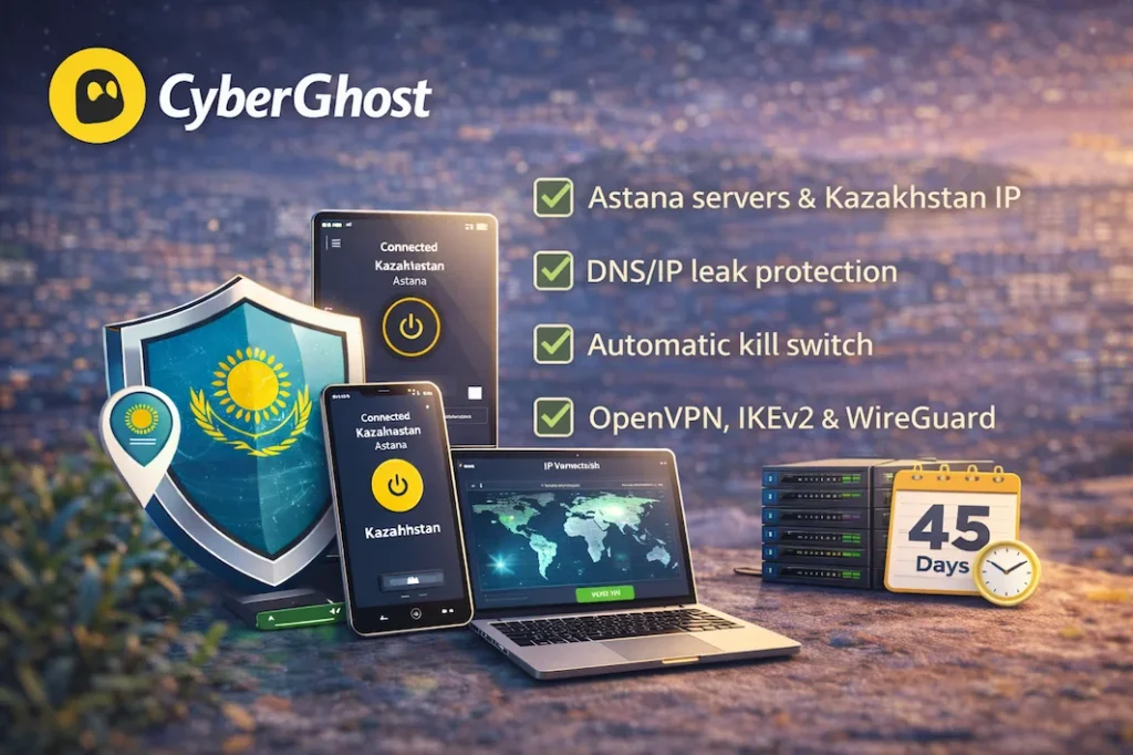 Best VPN for Kazakhstan - Cyberghost