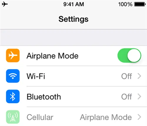 Activate the Airplane Mode