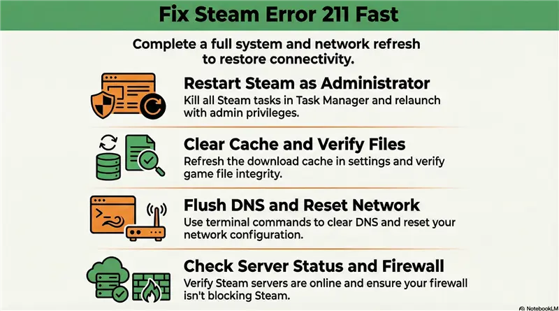 How to Fix “Failed to Connect to Steam” Error Code 211