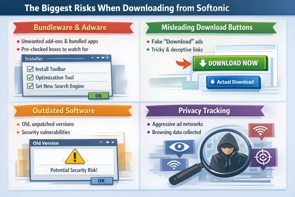 Risks of downloading from Softonic