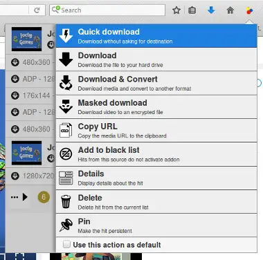 DownloadHelper page